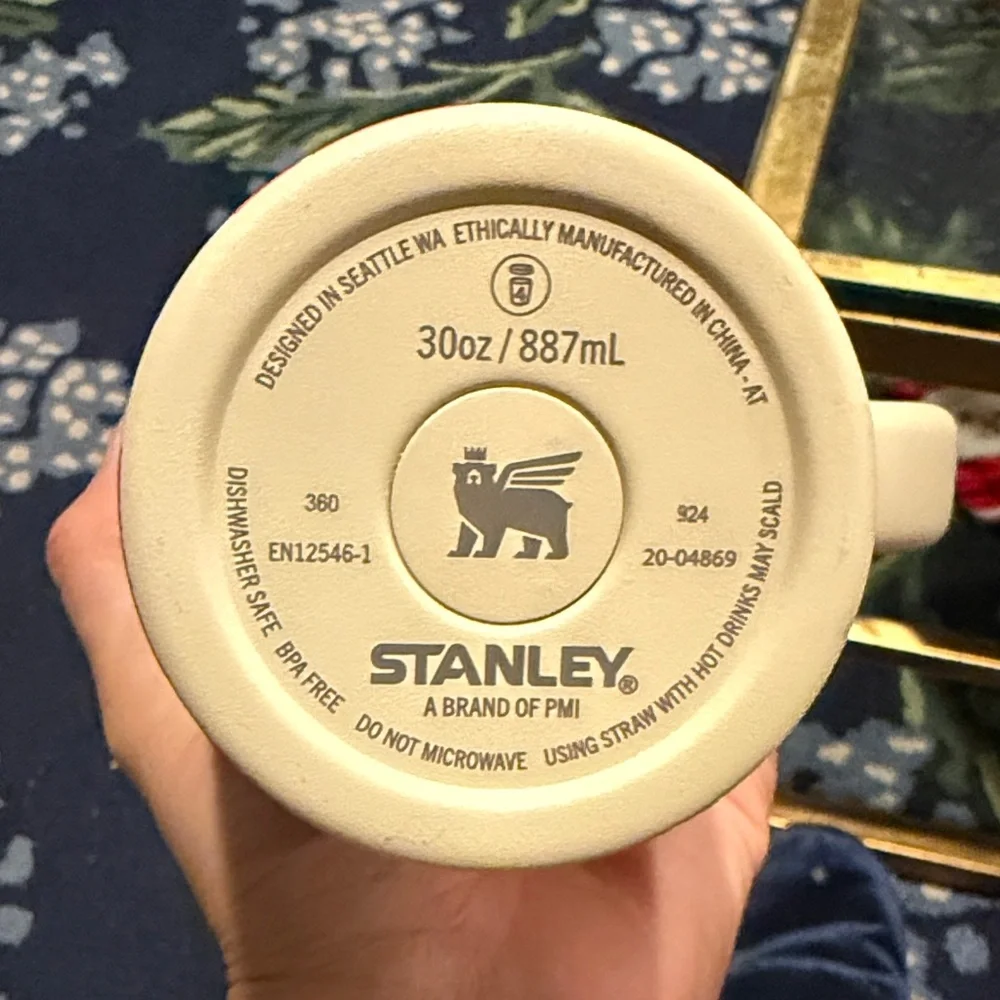 Stanley Cream and Red Floral Travel Mug - Picture 8 of 8